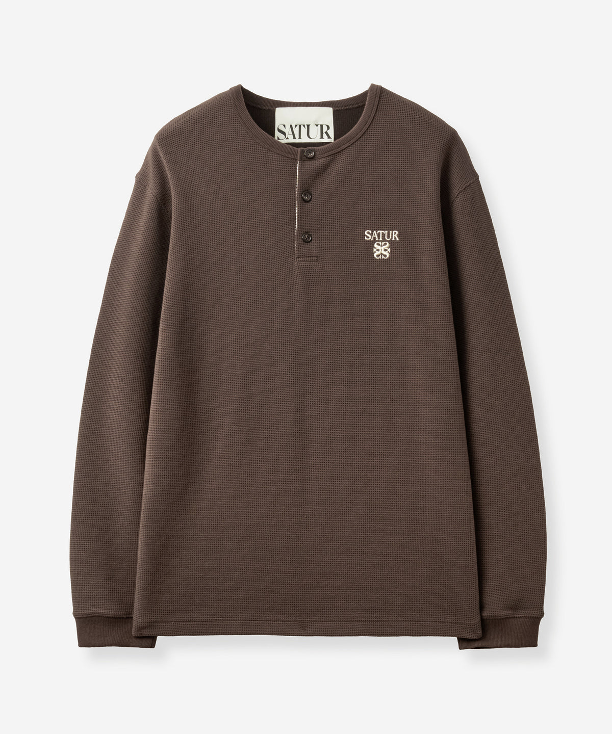 (U) Waffle Henley Neck Long Sleeve