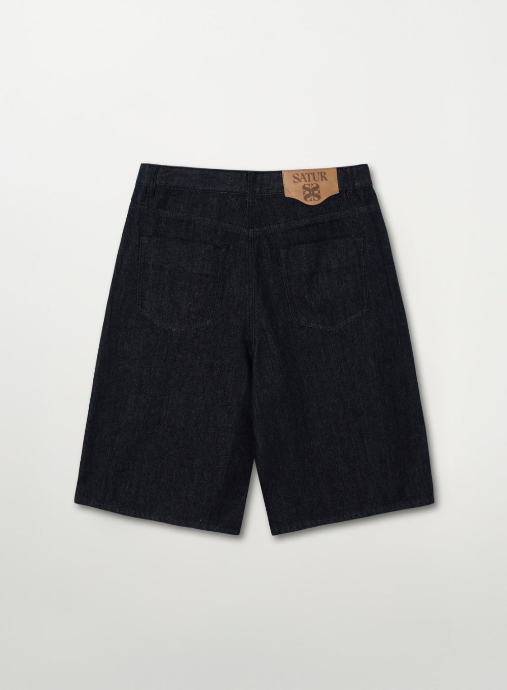 (U) Pleats Bermuda Indigo Denim Shorts