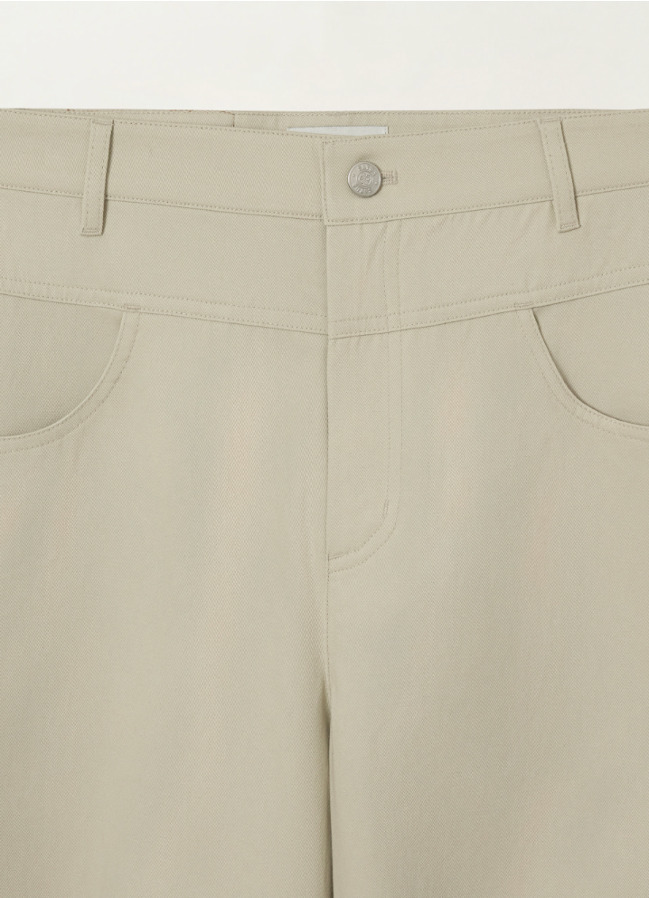 (W) Cotton Curved Pants