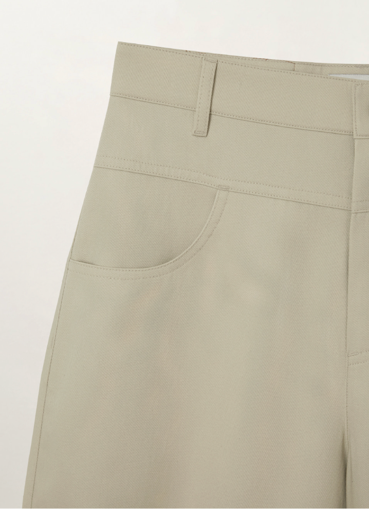 (W) Cotton Curved Pants