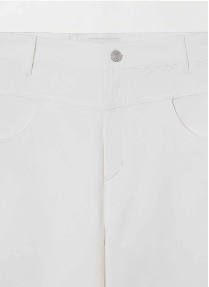 (W) Cotton Curved Pants