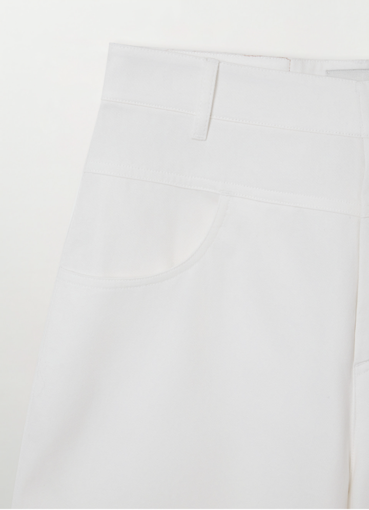 (W) Cotton Curved Pants