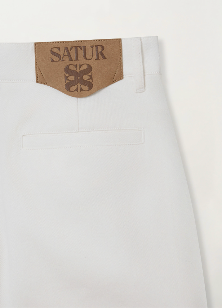 (W) Cotton Curved Pants