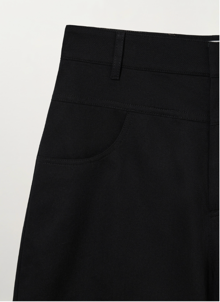 (W) Cotton Curved Pants