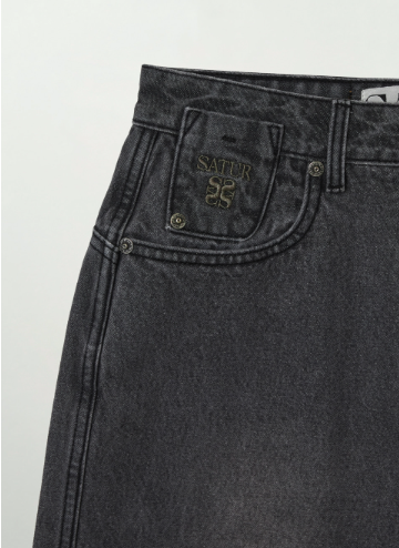 (W) Barrel Fit Color Denim Pants