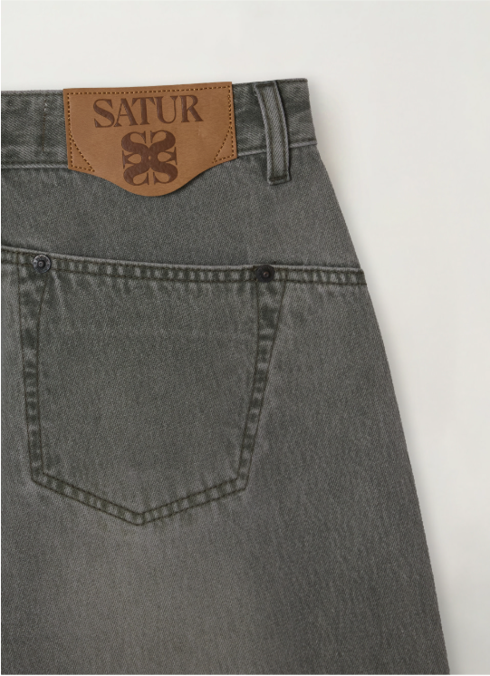 (W) Barrel Fit Color Denim Pants