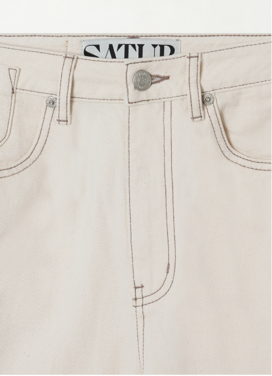 (W) Barrel Fit Color Denim Pants