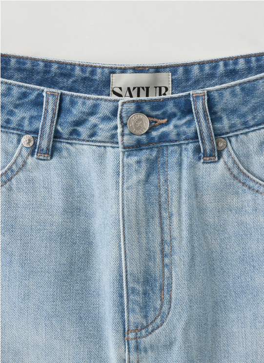 (W) Contrast Denim Skirt