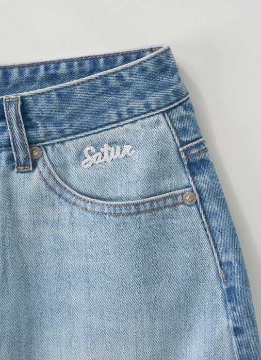 (W) Contrast Denim Skirt