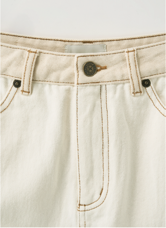 (W) Contrast Denim Skirt