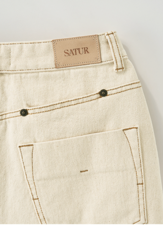 (W) Contrast Denim Skirt