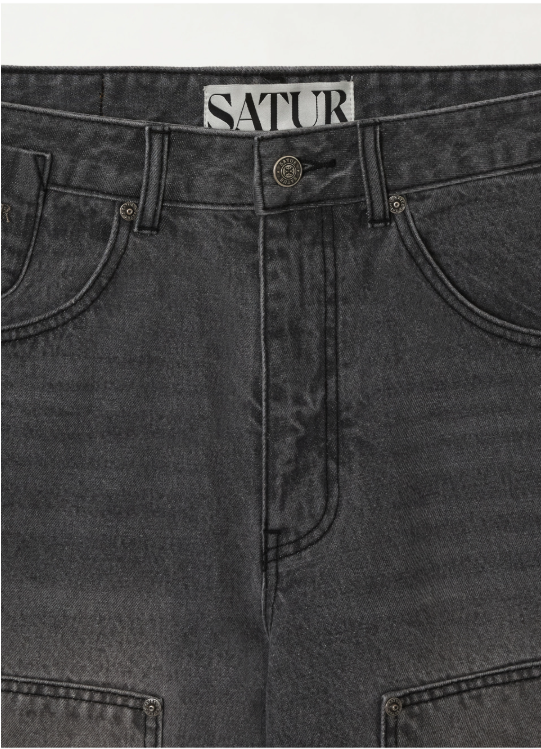 (M) Carpenter Bermuda Denim Pants