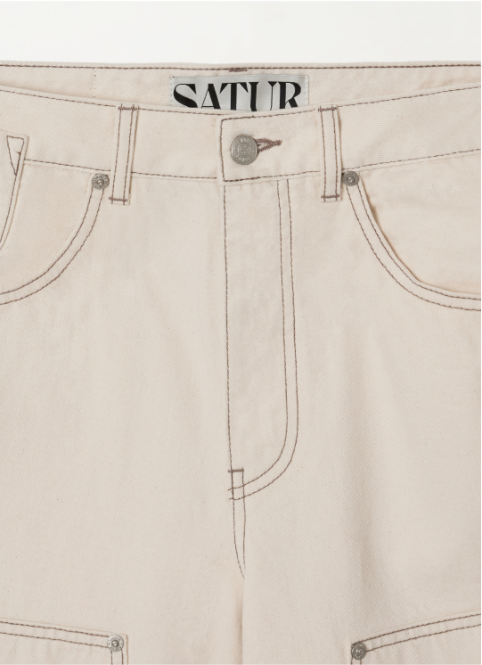 (M) Carpenter Bermuda Denim Pants