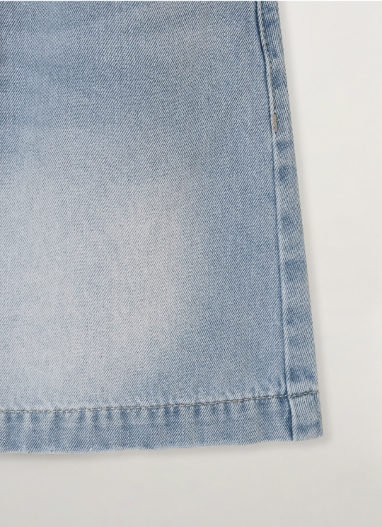 (W) Washed Denim Shorts
