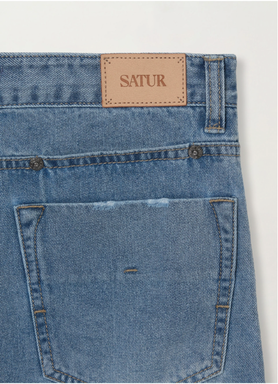 (W) Washed Denim Shorts