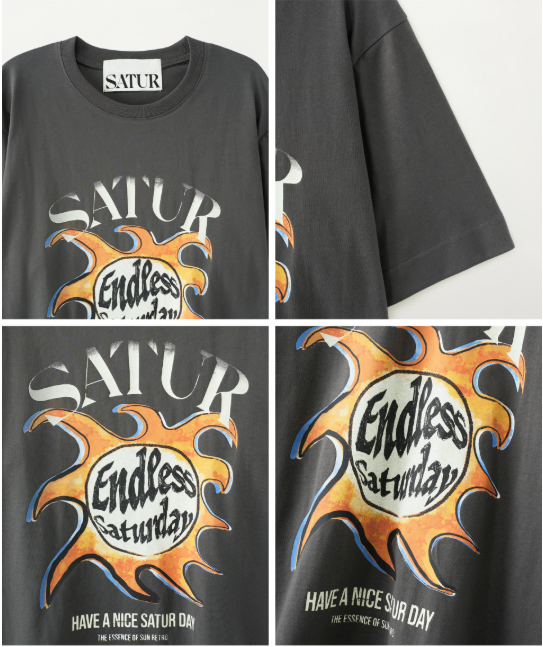 (W) Sun Retro Graphic T-Shirts