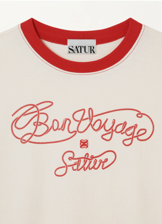 (W) Neck Point New Bon Voyage Graphic T-Shirt