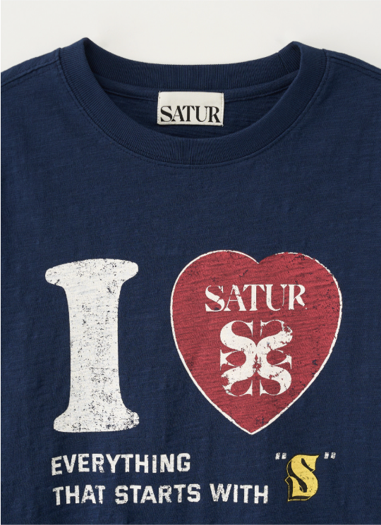 (W) I LOVE Graphic Regular Fit Slub T-shirt