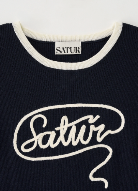(W) Rope Logo Ringer Knit
