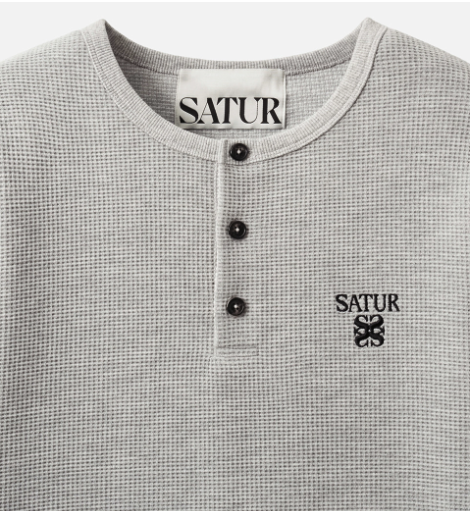 (U) Waffle Henley Neck Long Sleeve