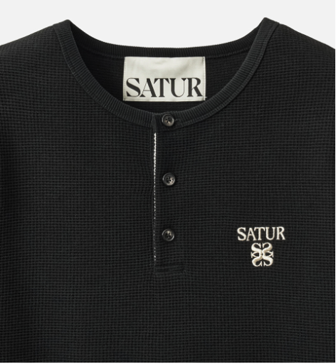 (U) Waffle Henley Neck Long Sleeve