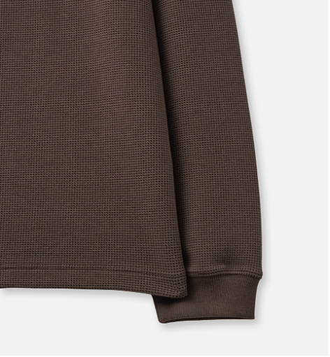 (U) Waffle Henley Neck Long Sleeve
