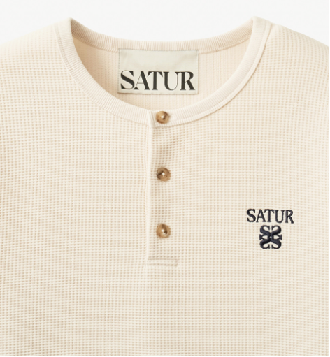 (U) Waffle Henley Neck Long Sleeve