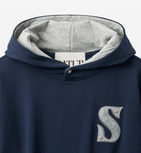(U) Rivet Applique Pocket Logo Hoodie