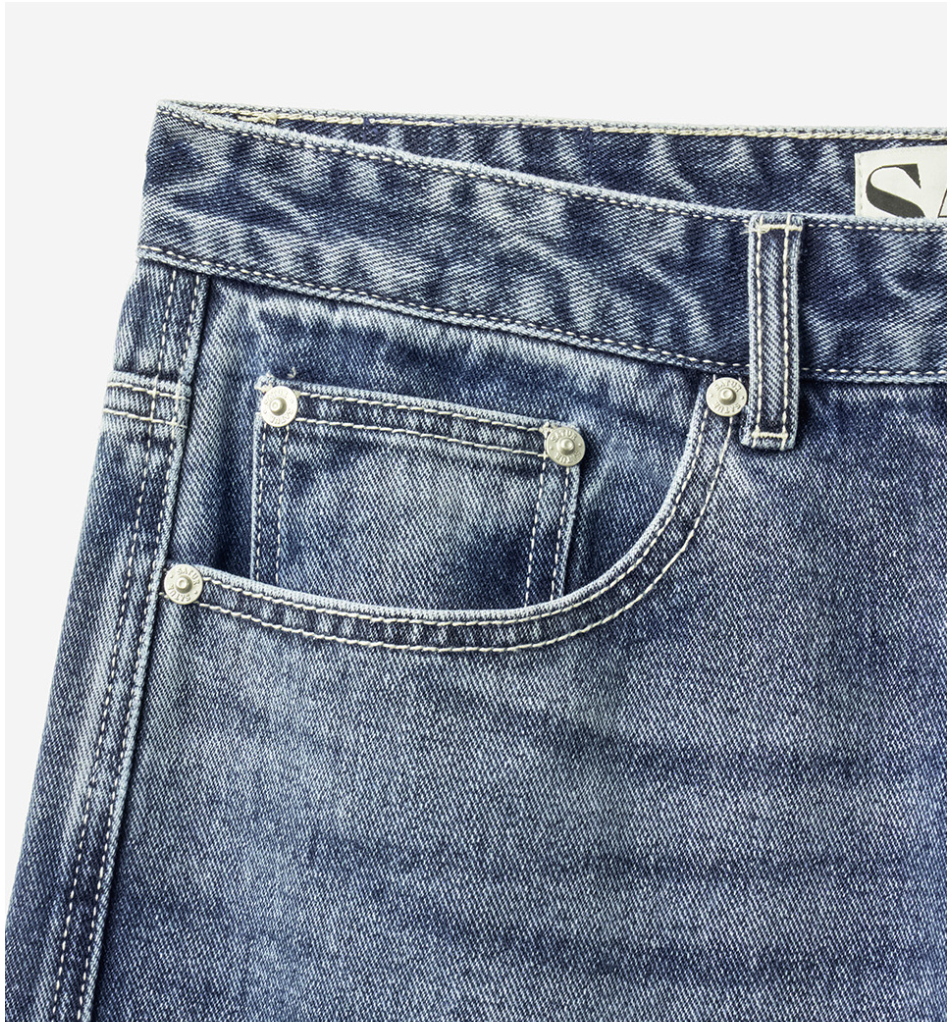 (M) Straight Fit Denim Pants