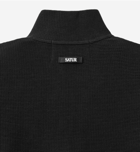 (U) Waffle Panel Neck Zip-Up