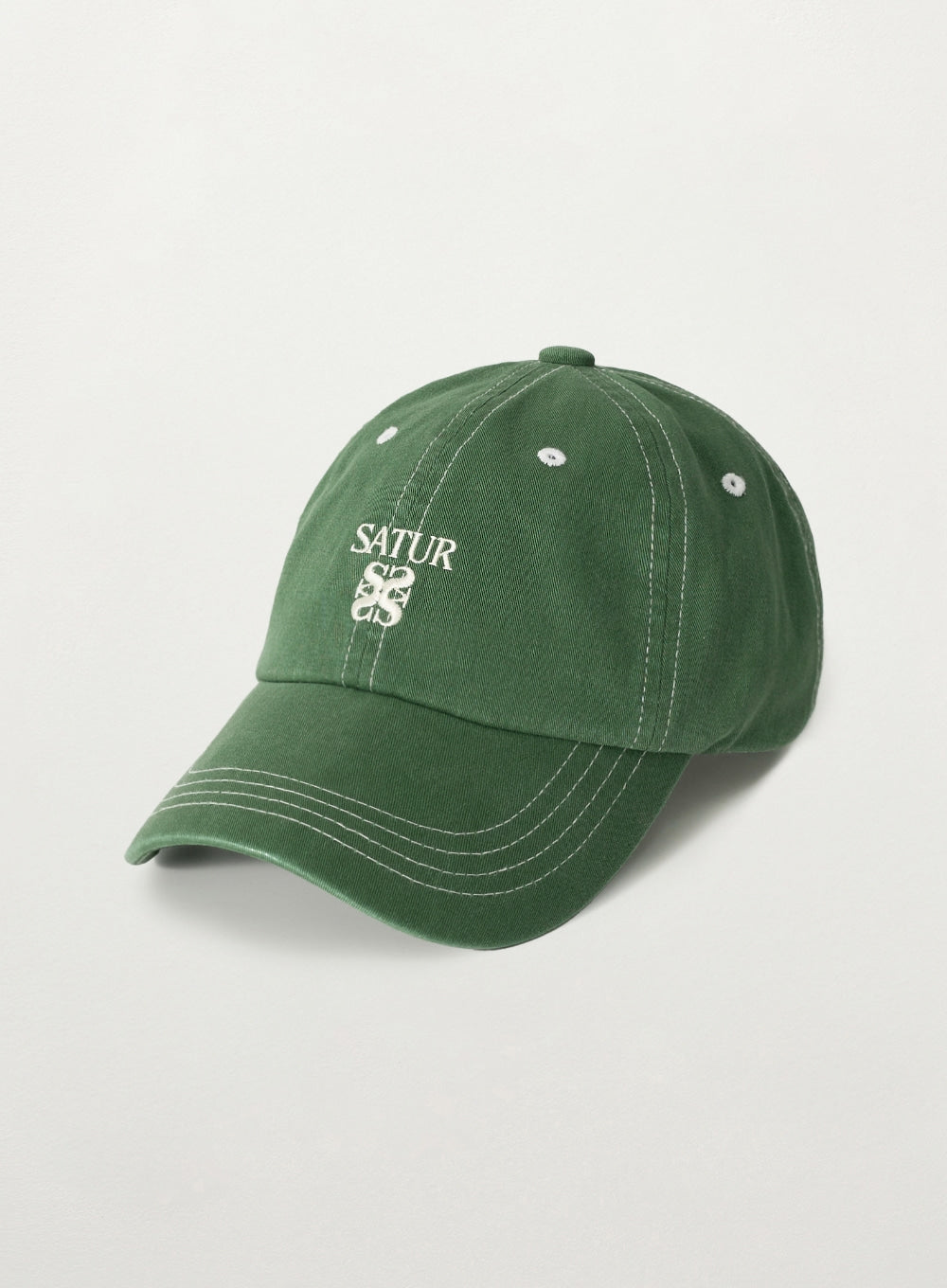 U) Contrast Color Stitch Dyed Ball Cap
