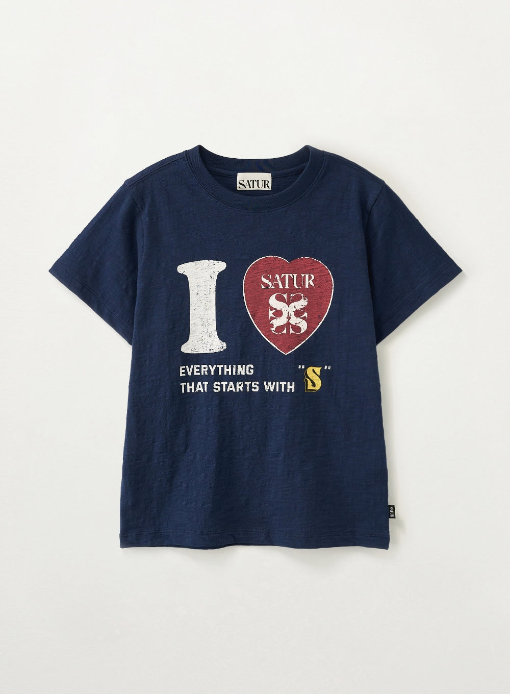 (W) I LOVE Graphic Regular Fit Slub T-shirt