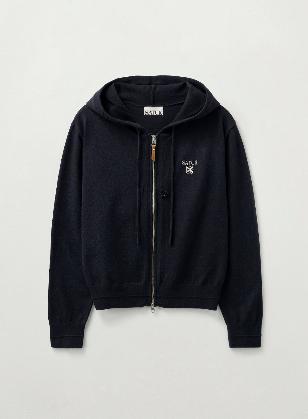 W) Classic Knit Hood Zip-up