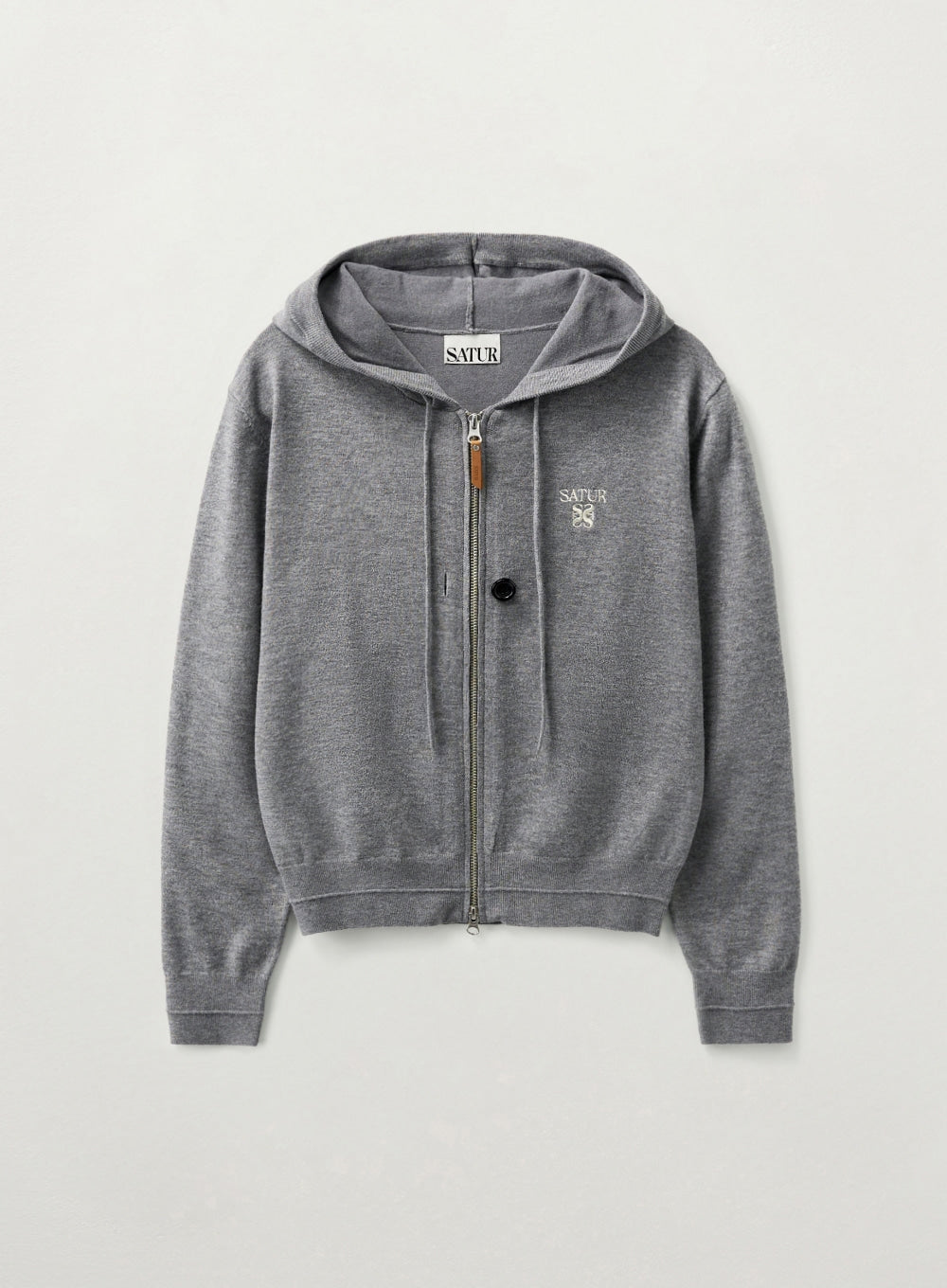 W) Classic Knit Hood Zip-up