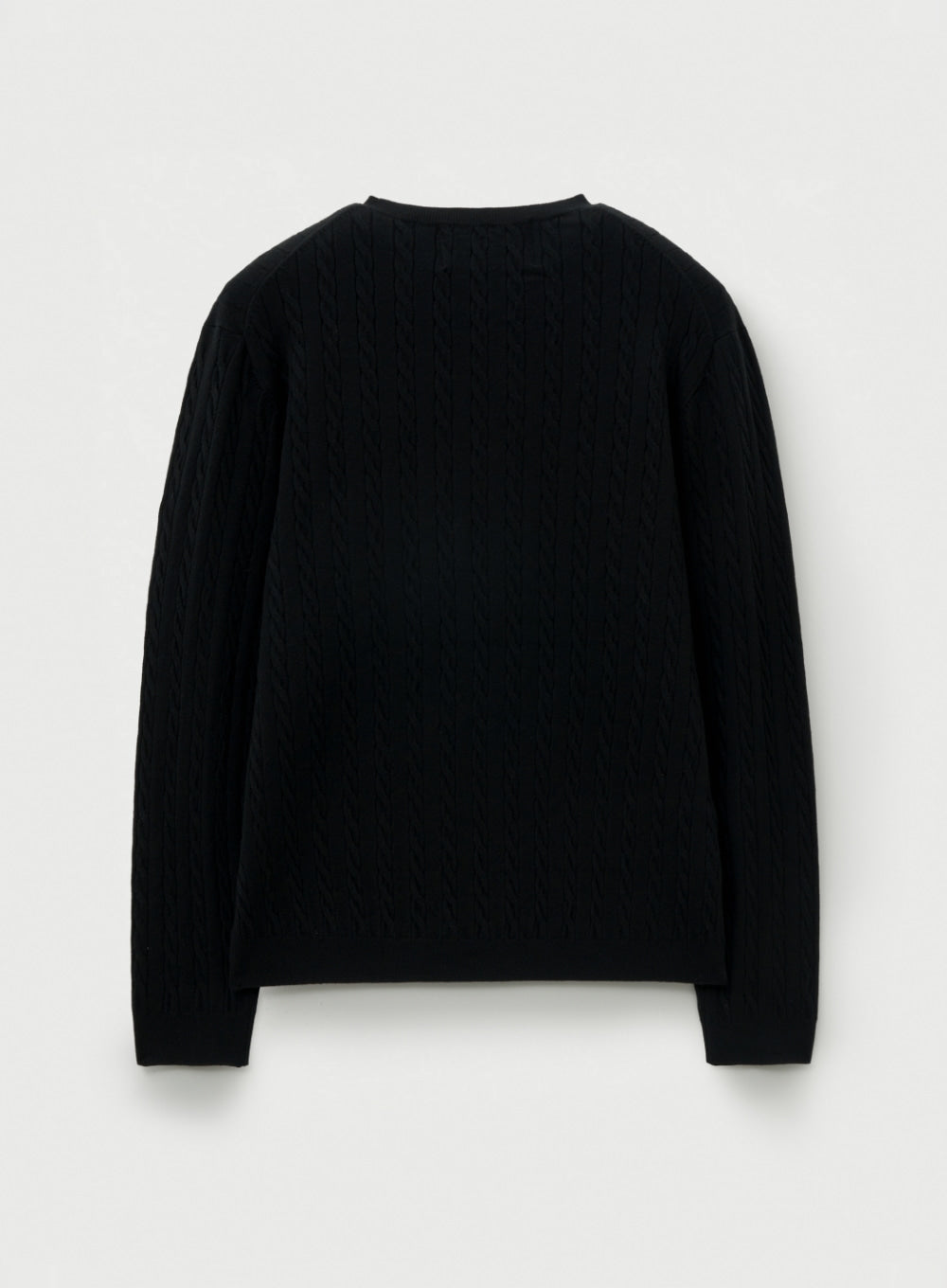 (U) Plain Cable Knit Crew Neck