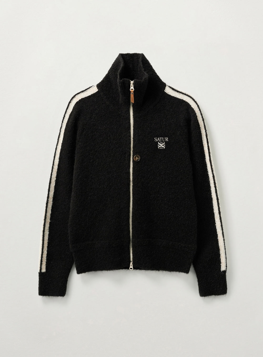 (W) Lawton Semi Cropped Knit Zip-up