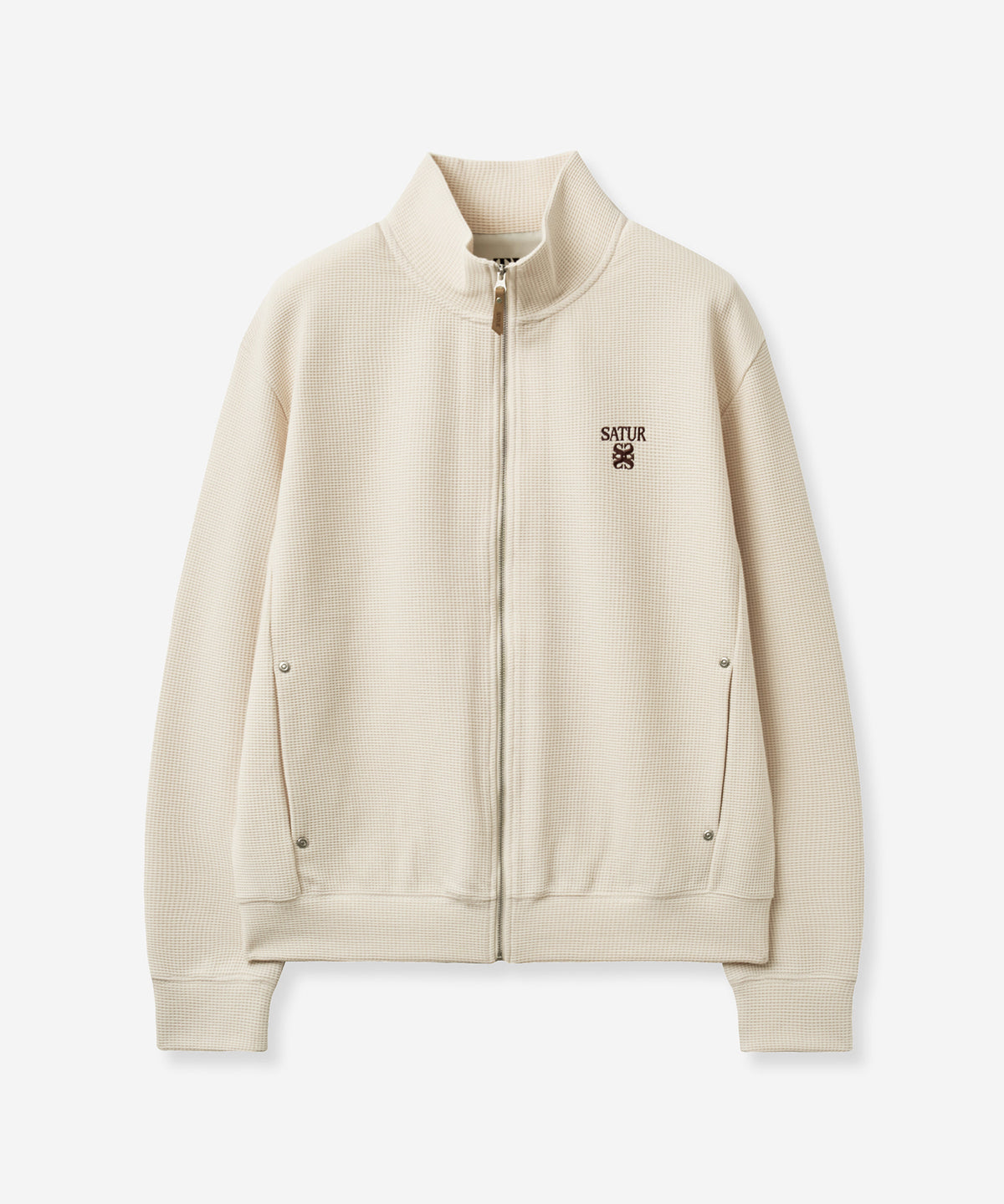 (U) Waffle Panel Neck Zip-Up
