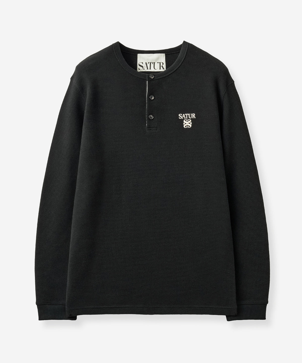 (U) Waffle Henley Neck Long Sleeve
