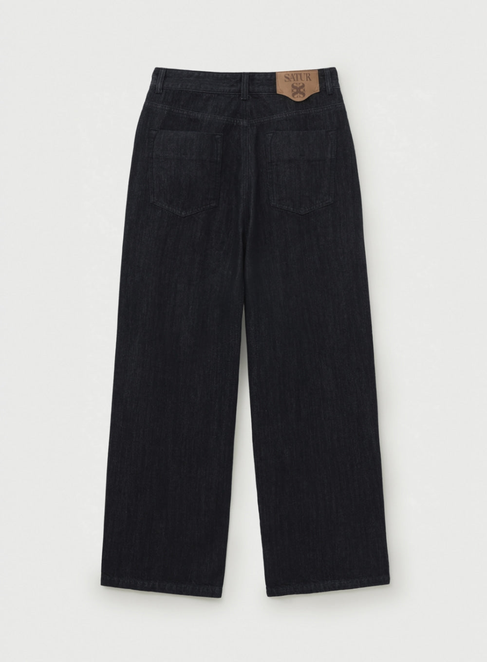 (M) Wide Curved Denim Pants