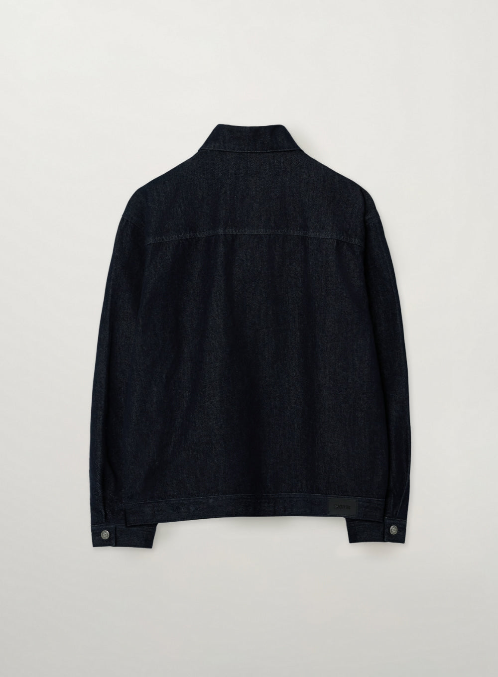 (M) Pleated Indigo Denim Trucker Jacket