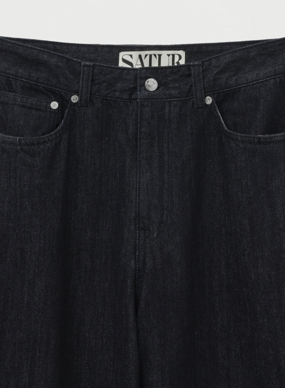 (M) Wide Curved Denim Pants