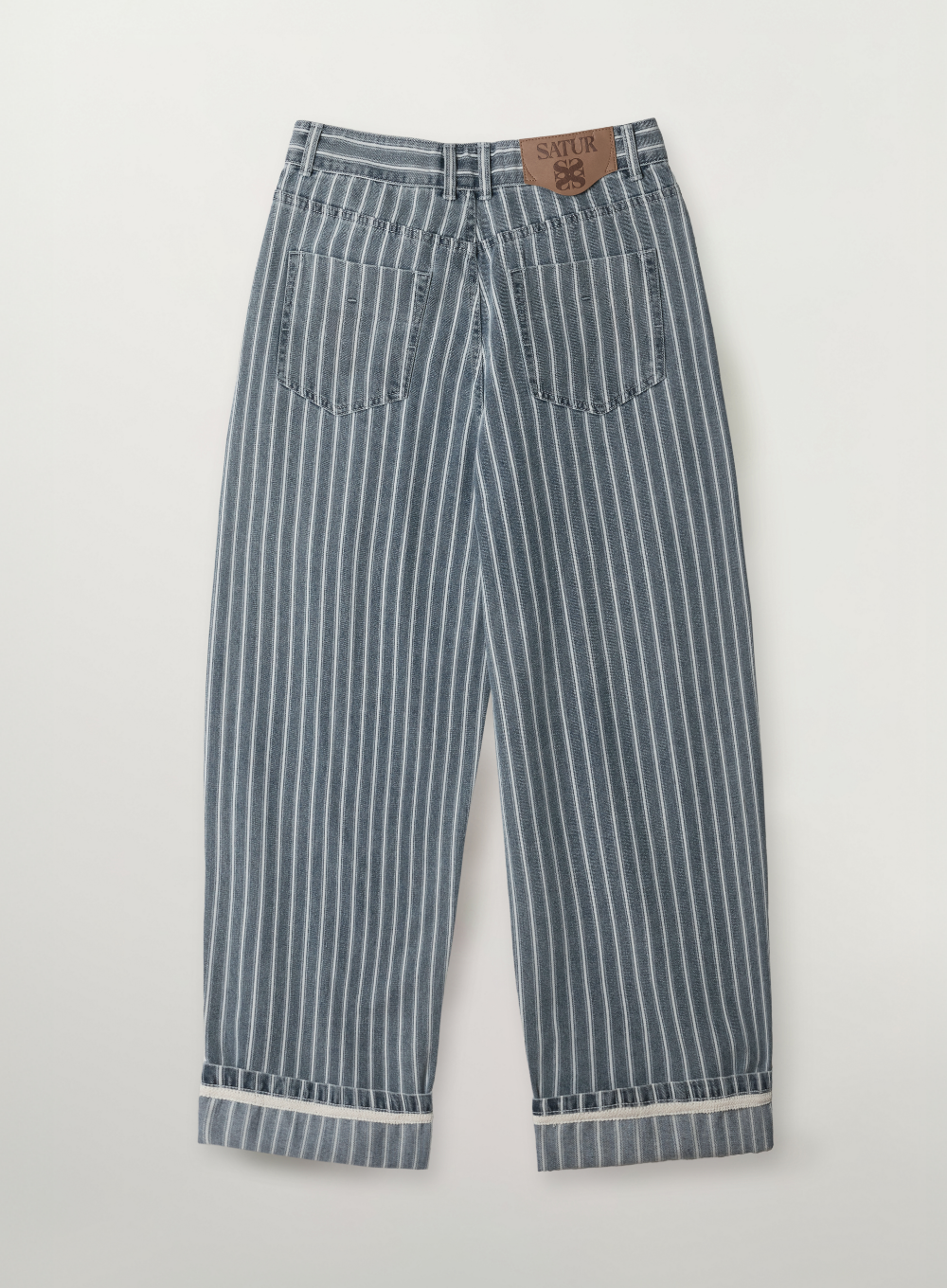 (U) Classic Roll-Up Bold Striped Denim Pants