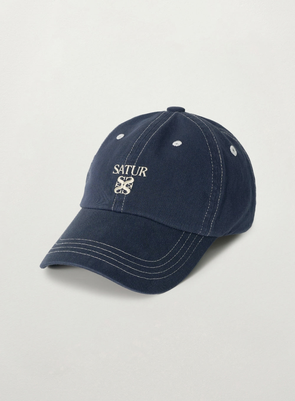U) Contrast Color Stitch Dyed Ball Cap