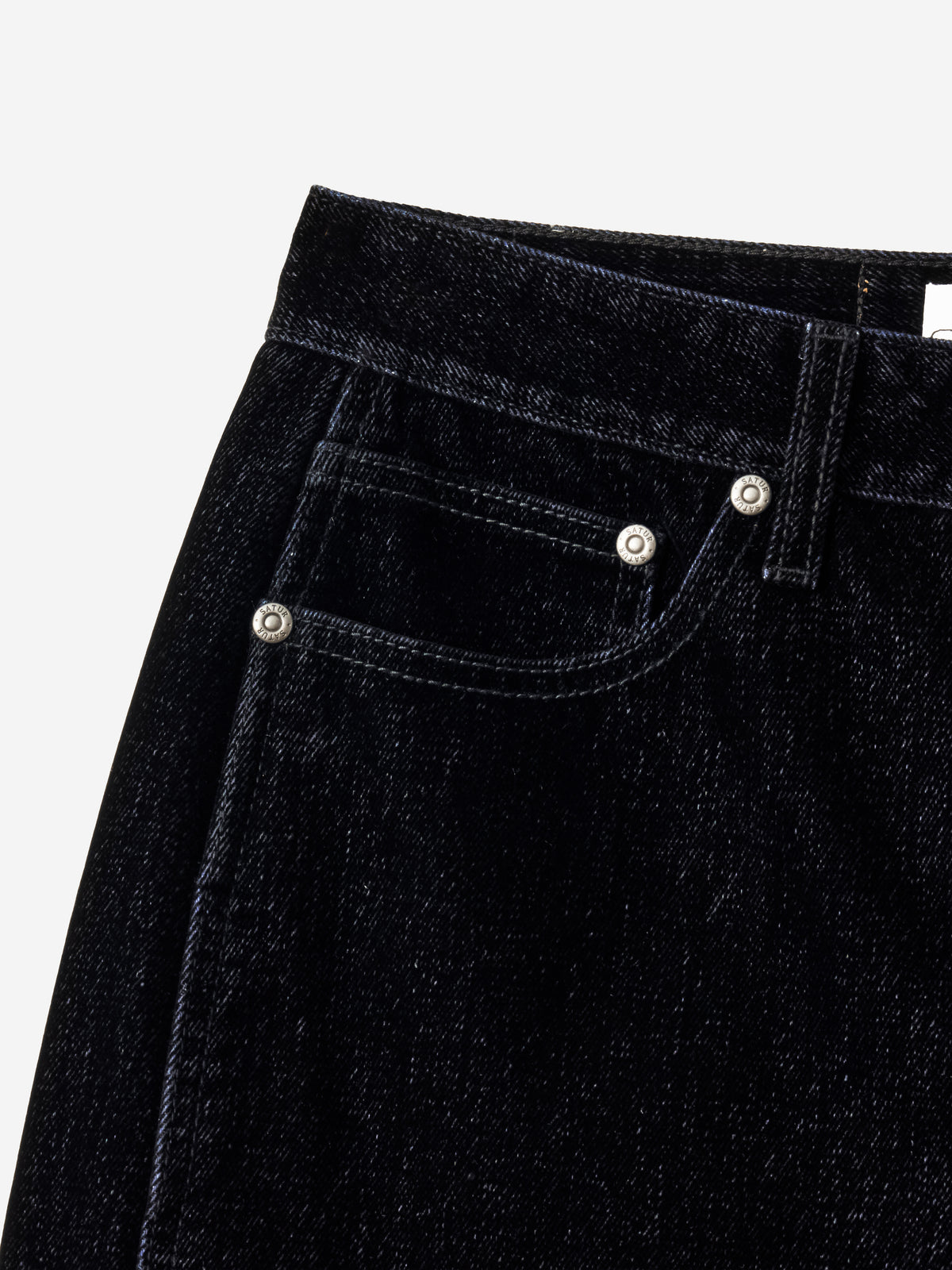 (W) Loose Fit Flocking Denim Pants