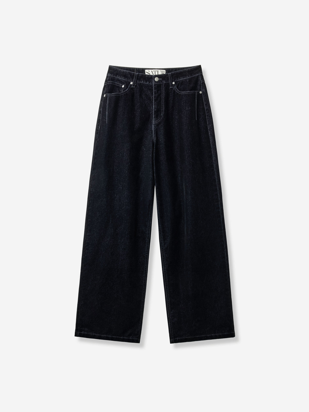 (M) Loose Fit Flocking Denim Pants