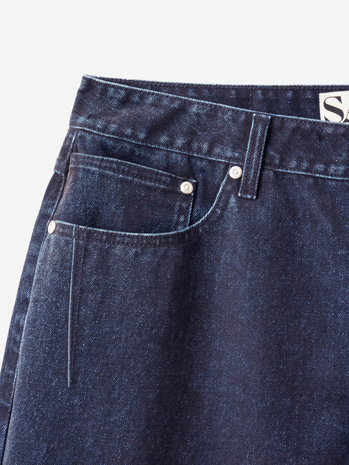 (M) Loose Fit Flocking Denim Pants