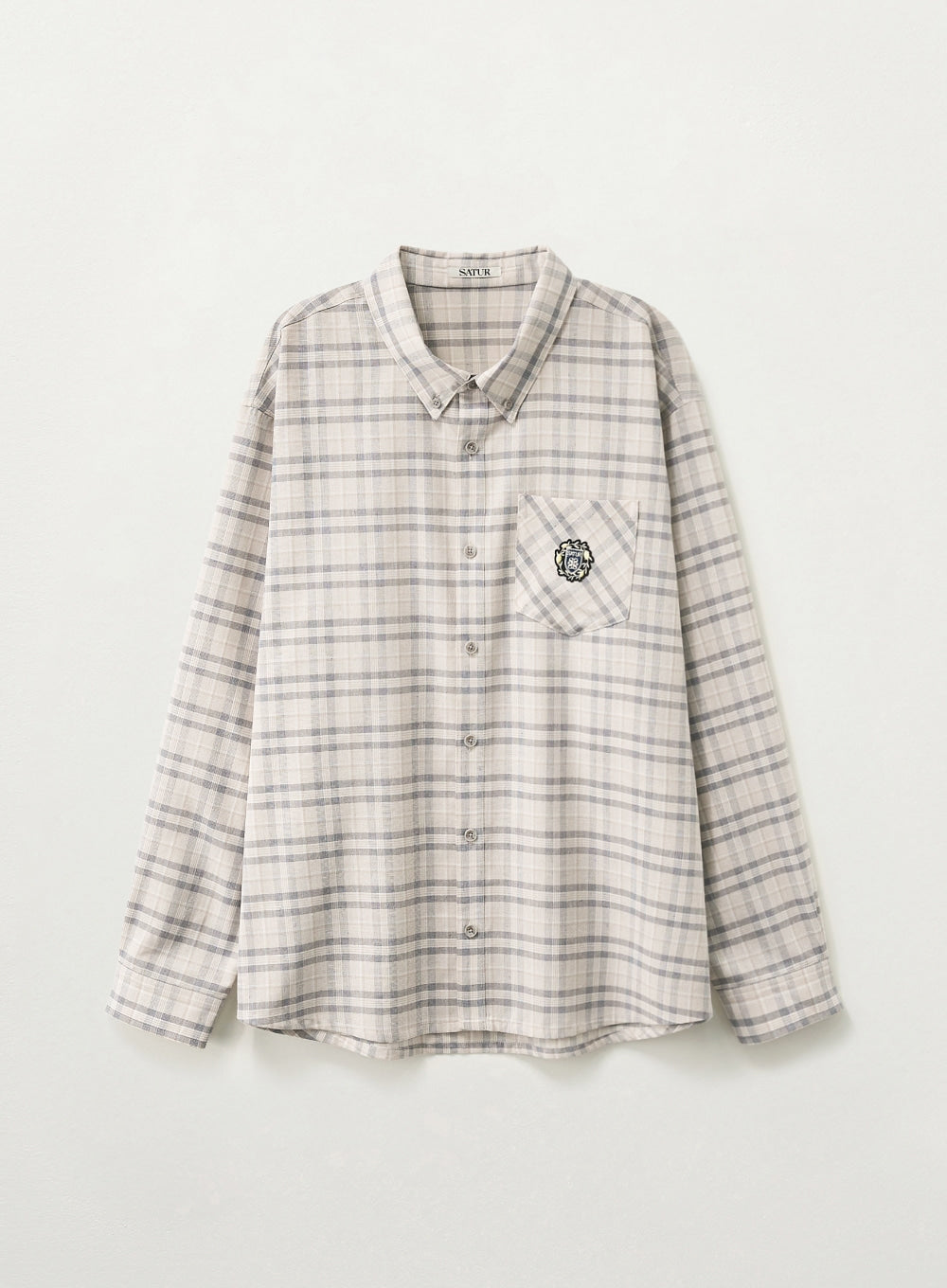 (M) Crest Logo Check Shirt