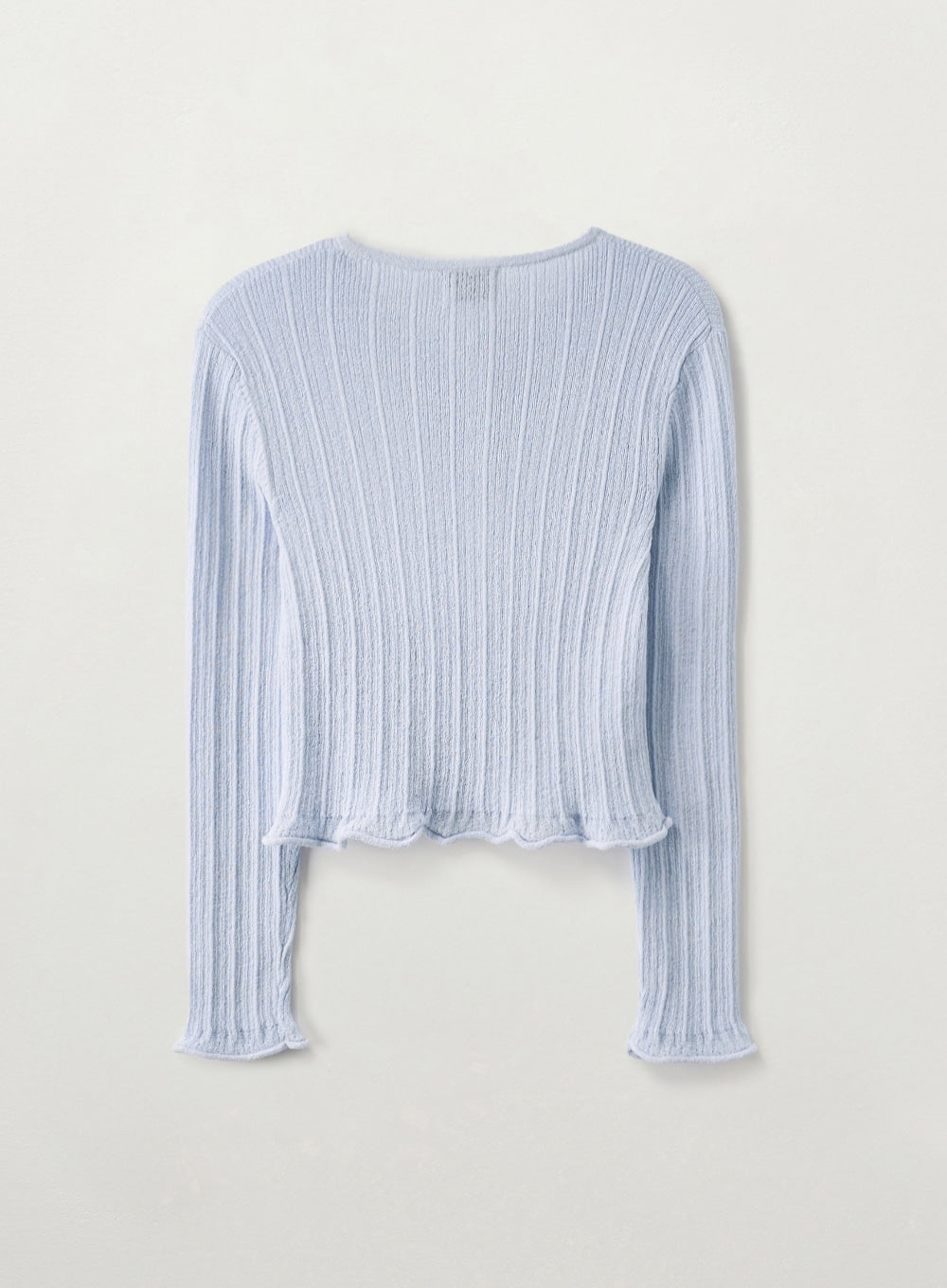 (W) Sheer Long Sleeve Cropped Cardigan