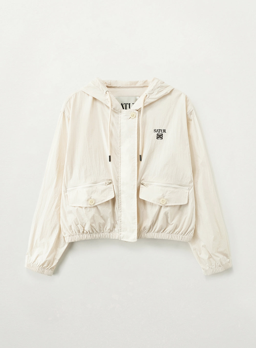 (W) Cropped Hood Wind Jacket