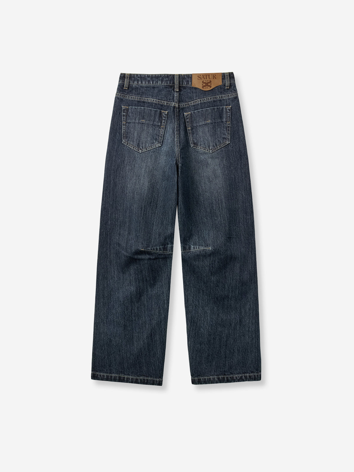 (W) Wide Fit Slub Denim Pants